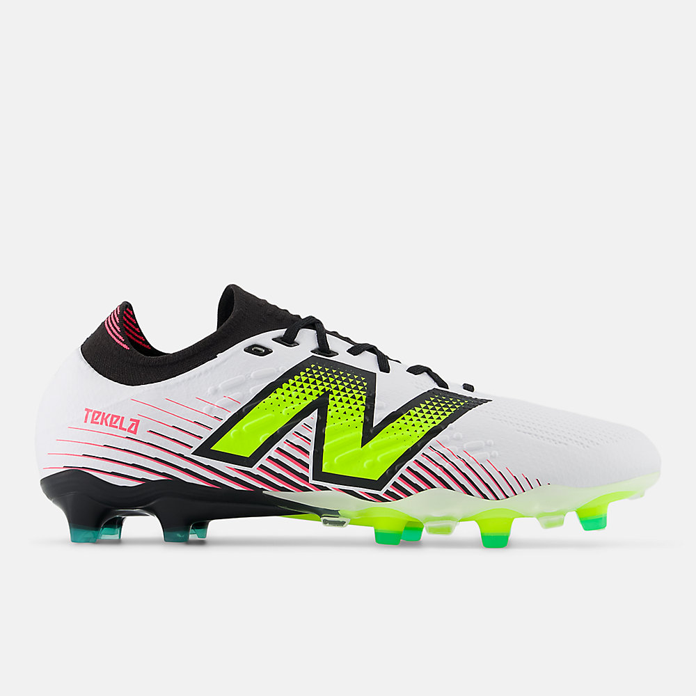 New Balance TEKELA PRO LOW LACED FG V4+ Shoes White with Hi-lite and Black